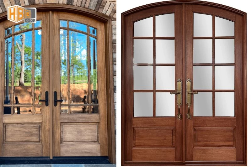 cửa nhôm giả gỗ 2 cánh