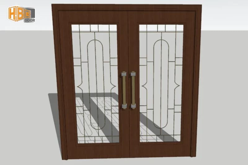 cửa nhôm giả gỗ 2 cánh