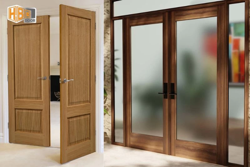 cửa nhôm giả gỗ 2 cánh
