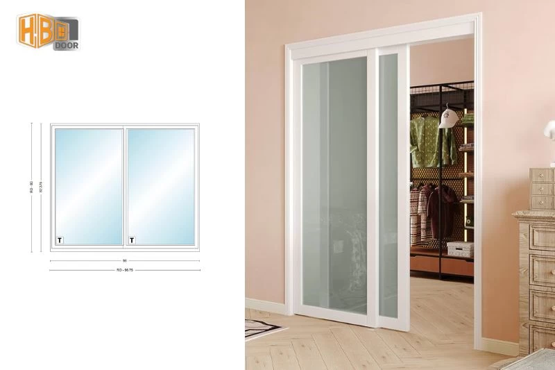 kích thước cửa lùa 2 cánh