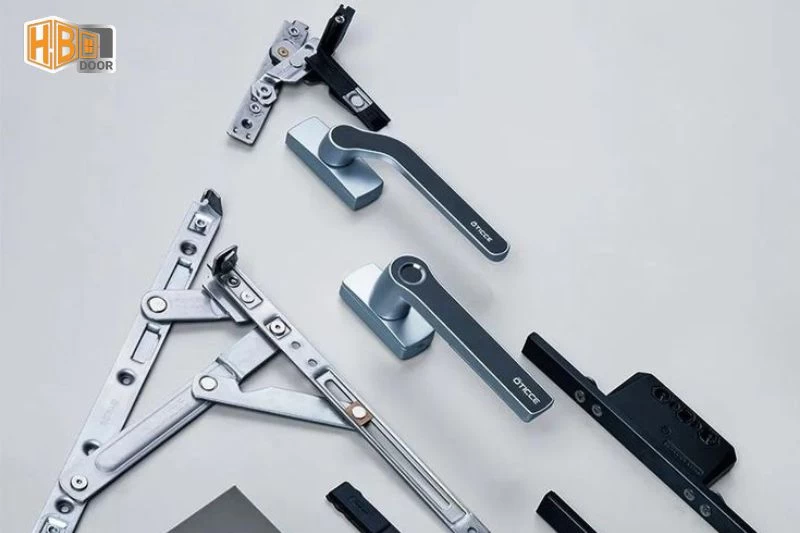 cửa nhôm thủy lực 2 cánh 
