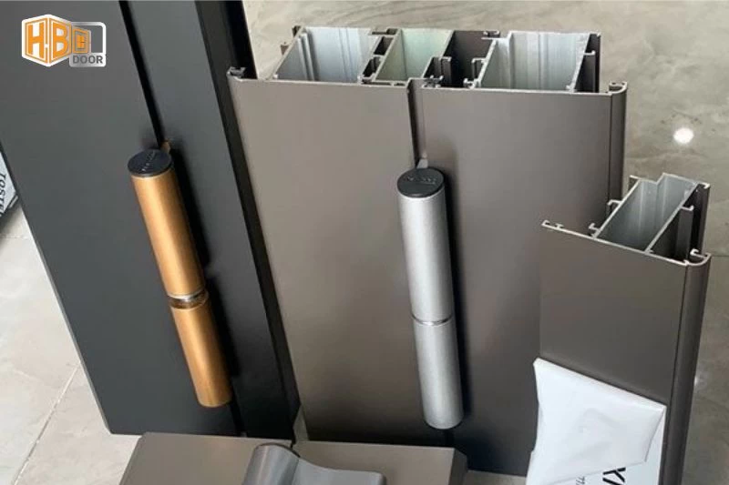cửa nhôm thủy lực 2 cánh 
