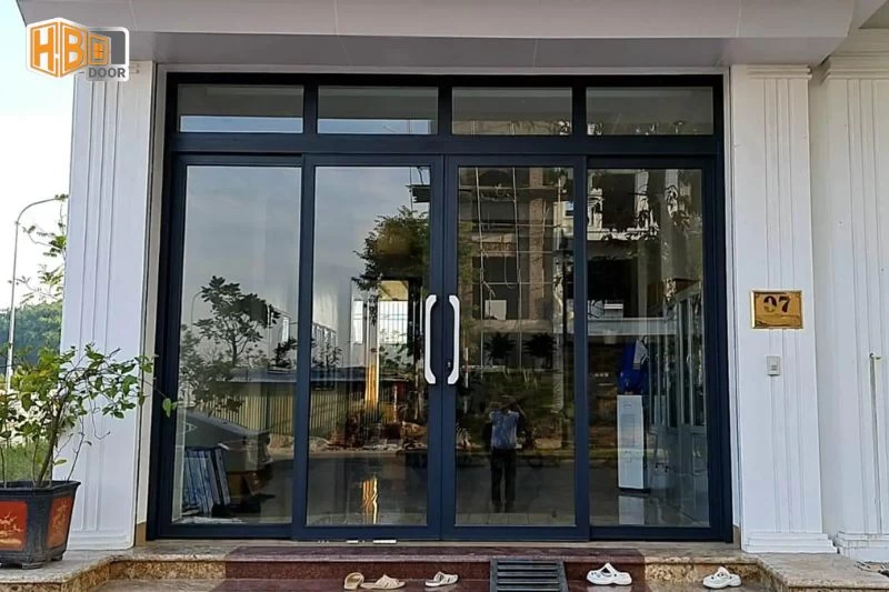 cửa trượt quay 4 cánh nhôm xingfa