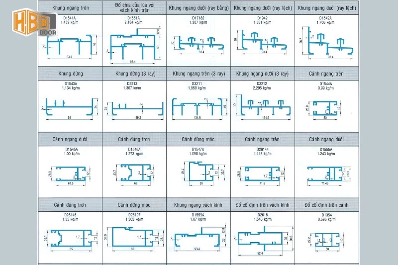 cửa lùa hệ 93