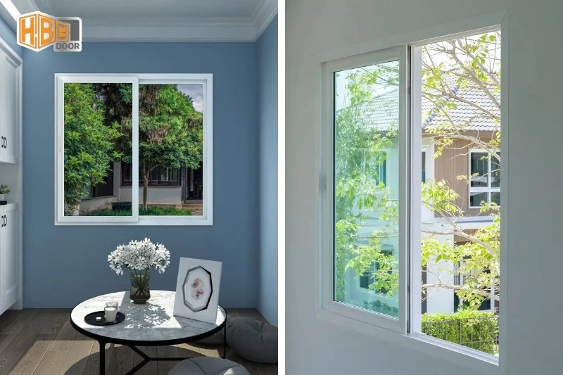 cửa lùa nhôm cỏ