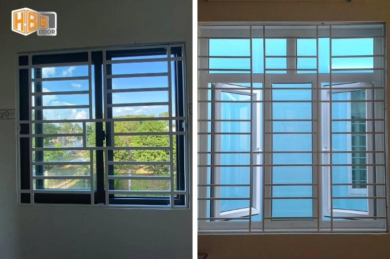 khung bảo vệ cửa sổ nhôm xingfa