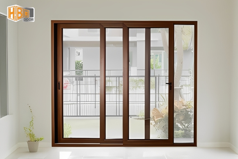 cửa nhôm Xingfa màu nâu cà phê